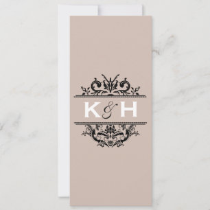 Tan & Black Skinny Wappen Einladung