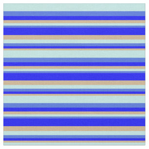 Tan, Blau, Royal Blue und Türkis farbig Stoff
