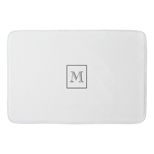Tan & Blue Geometric | Monogramm Badematte (Vorderseite)