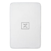 Tan & Blue Geometric | Monogramm Badematte (Vorderseite Vertikal)