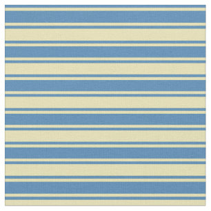 Tan & Blue Lined Muster Stoff