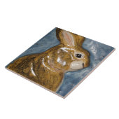 Tan Blue Rabbit Animal Nature Sculpted Look Decor Fliese (Seite)