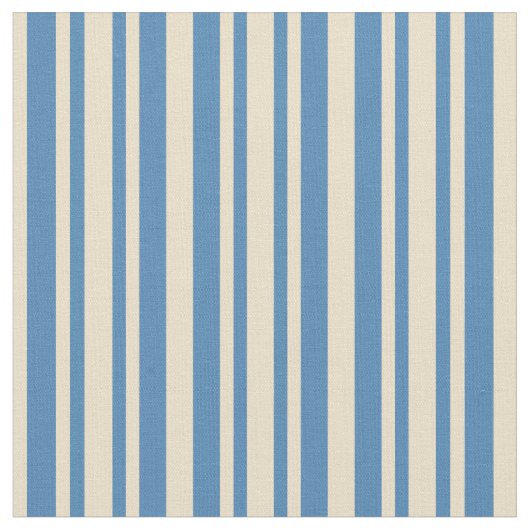 Tan & Blue Streifen Muster Stoff (Nahaufnahme)