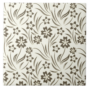 Tan Blume Keramik Tile Fliese