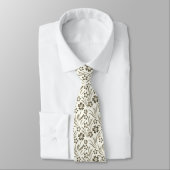Tan Blume Neck Tie Krawatte (Gebunden)