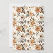 Tan Boho Floral Horse Cowgirl Birthday Party Einladung (Rückseite)