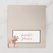 Tan Boho Giraffe Baby Dusche Platzkarten (Außenseite Aufgefaltet)