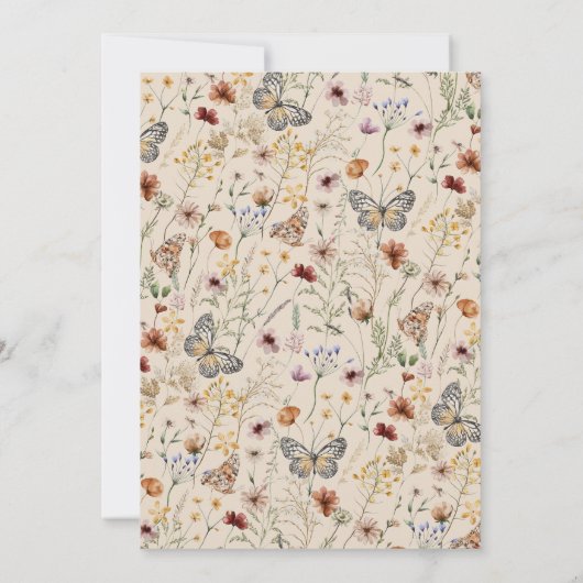 Tan Boho Wedding Einladung (Rückseite)