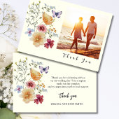 Tan Boho Wildblume Wedding Dankeschön Card Einladung