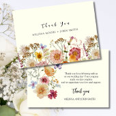 Tan Boho Wildblume Wedding Dankeschön Card Einladung