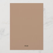Tan Botanical Brushstroke Hochzeit Einladung (Rückseite)