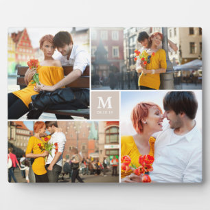 Tan Box Zeitlose Monogram Wedding Foto Easel Fotoplatte