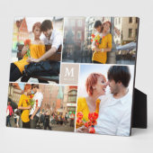 Tan Box Zeitlose Monogram Wedding Foto Easel Fotoplatte (Seite)