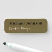 Tan braune moderne beruflich minimalistische Darst Namensschild (Beispiel)