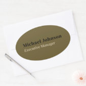 Tan braune moderne beruflich minimalistische Darst Ovaler Aufkleber (Umschlag)