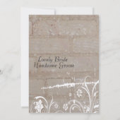 Tan Brick Lace Hochzeit Einladung (Rückseite)