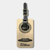 Tan Brown Acoustic Guitar Instrument Name Gepäckanhänger (Vorderseite vertikal)