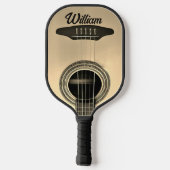 Tan Brown Acoustic Guitar Instrument Name Pickleball Schläger (Rückseite)