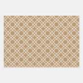 Tan Brown Arabesque Muster Geschenkpapier (Vorderseite 2)