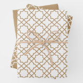 Tan Brown Arabesque Muster Geschenkpapier (Beispiel)