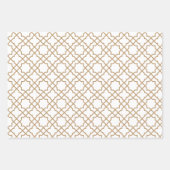 Tan Brown Arabesque Muster Geschenkpapier (Vorderseite)