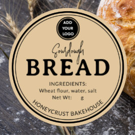 Tan Brown Bäckerei Sauerteigbrot Etikett Aufkleber