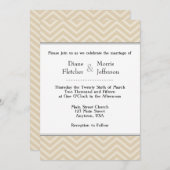 Tan Brown Beige Zickzack Hochzeitseinladungen Einladung (Vorne/Hinten)