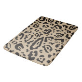Tan Brown & Black Cheetah Leopard Animal Print Badematte (Schrägansicht)