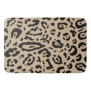 Tan Brown & Black Cheetah Leopard Animal Print Badematte
