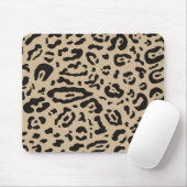 Tan Brown & Black Cheetah Leopard Animal Print Mousepad (Mit Mouse)