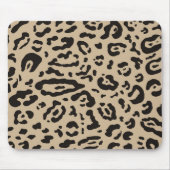 Tan Brown & Black Cheetah Leopard Animal Print Mousepad (Vorne)