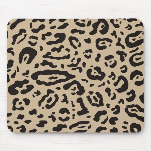 Tan Brown & Black Cheetah Leopard Animal Print Mousepad (Vorne)