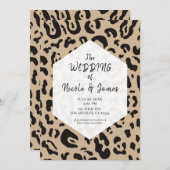 Tan Brown & Black Cheetah Leopard Chic Hochzeit in Einladung (Vorne/Hinten)
