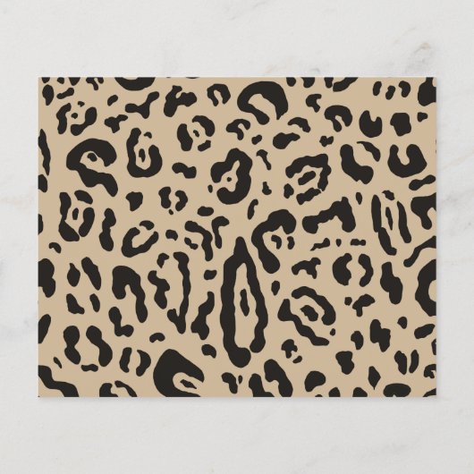 Tan Brown & Black Cheetah Leopard Save the Date (Rückseite)