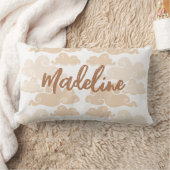 Tan Brown Chinoiserie Cloud Name Lendenkissen (Decke)