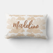 Tan Brown Chinoiserie Cloud Name Lendenkissen (Vorderseite)