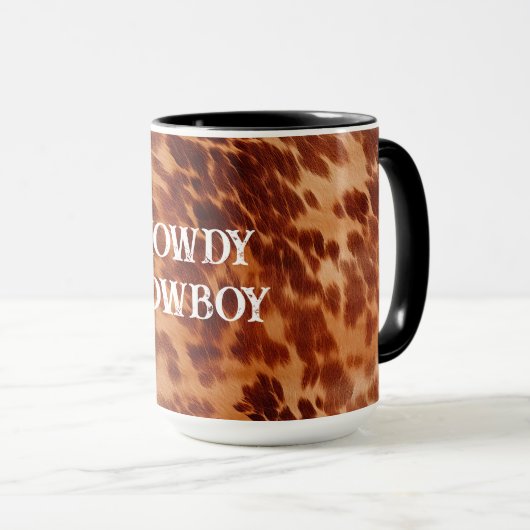 Tan Brown Cowhide Tasse (VorderseiteRechts)