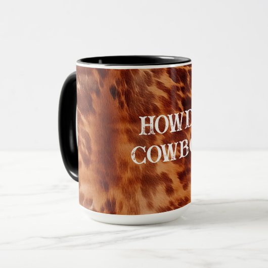 Tan Brown Cowhide Tasse (Vorderseite Links)