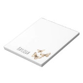 Tan Brown Cream Butterflies Notizblock (Rotiert)
