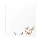 Tan Brown Cream Butterflies Notizblock (Vorderseite)