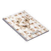 Tan Brown Cream Butterflies Notizblock (Rechte Seite)