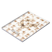 Tan Brown Cream Butterflies Notizblock (Linke Seite)
