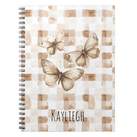 Tan Brown Cream Butterflies Notizblock (Vorderseite)