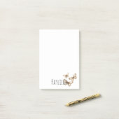 Tan Brown Cream Butterflies Post-it Klebezettel (Auf Schreibtisch)