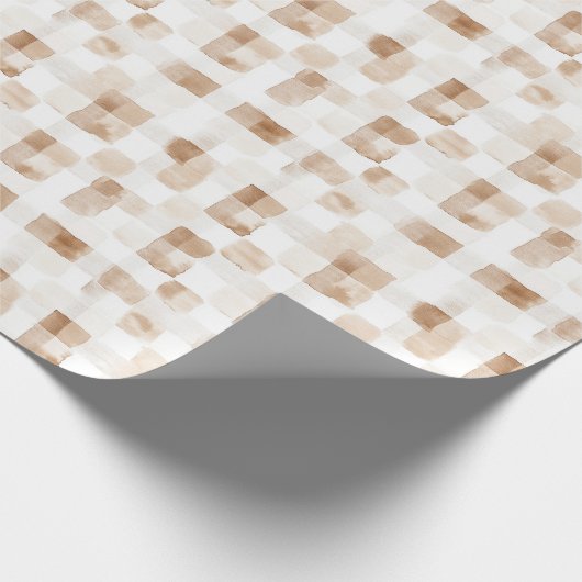 Tan Brown Cream Stripes Geschenkpapier (Ecke)