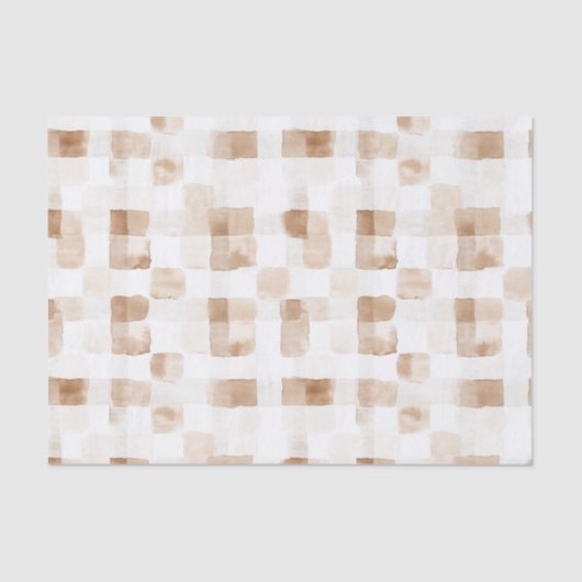 Tan Brown Cream Stripes Seidenpapier (Vorderseite)