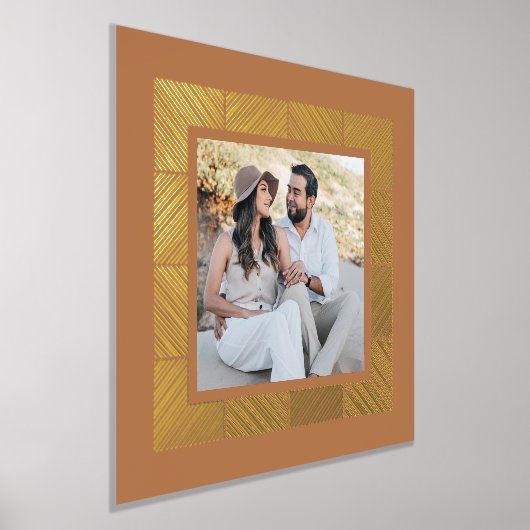 Tan Brown Herringbone Custom Foto Fox Art Printing Foliendrucke (Ablage )