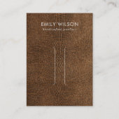 TAN BROWN LEDERTEXTURE-HAARKLIP-DISPLAY-KARTE VISITENKARTE (Vorderseite)