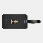 Tan Brown Mikrofon Gepäckanhänger (Rückseite horizontal)