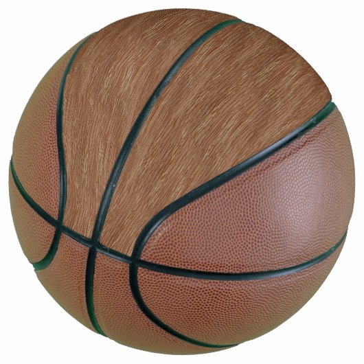 Tan Brown Natural Eak Wood Grain Look Basketball (angewinkelt)